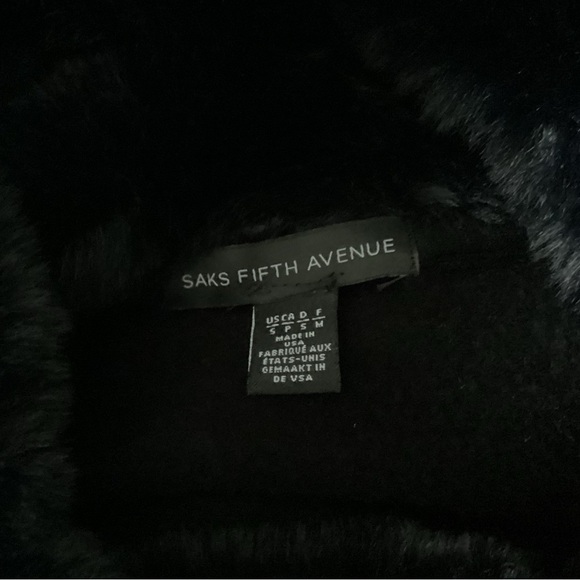 Saks Fifth Avenue Cashmere faux fur Poncho - Picture 5 of 6